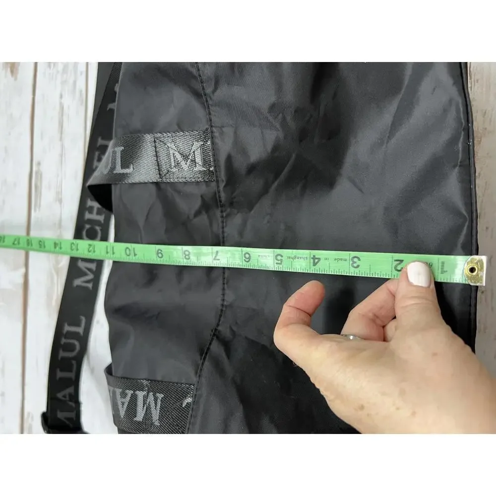 Michael Malul Black Duffel Bag with Logo Strap